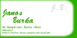 janos burka business card